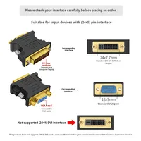 Adaptateur DVI 24+5 mâle vers VGA femelle avec transmission haute définition pour moniteur, téléviseur, projecteur, accessoires informatiques (cuivre)