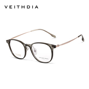 Veithdia – montures de lunettes optiques ovales en titane pur, unisexe, légères, protection contre la lumière bleue, 7122 - Product Image 1