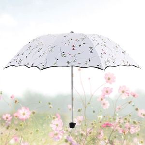 Parapluie pliant floral 4 couleurs en gros, double usage soleil et pluie, protection UV - Product Image 4