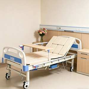 Cama Manual Multifuncional Semicurva para el Hogar, con Altura Ajustable, Barandillas Antideslizantes y Base con Colchón Grueso para el <span class=keywords><strong>Cuidado</strong></span> <span class=keywords><strong>de</strong></span> Personas <span class=keywords><strong>Mayores</strong></span> - Product Image 1