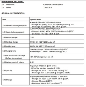 LR21700LA Lishen แท้35A 4000มิลลิแอมป์ต่อชั่วโมงลิเธียมไอออนเซลล์แบตเตอรี่3.6โวลต์21700ลิเธียมเหล็ก100% แบตเตอรี่21700แท้ Lishen - Product Image 6