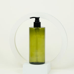 300ml 500ml botella de Gel de ducha transparente verde brillante hombro plano plástico 10oz 16oz botella de champú cuerpo era botella de loción - Product Image 3