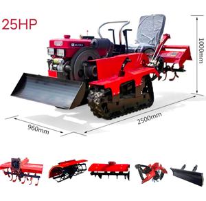 Precio de fábrica 25HP 35HP Rotary Tiller Mini Crawler <span class=keywords><strong>Tractor</strong></span> Cortacésped <span class=keywords><strong>Dozer</strong></span> Palas Accesorios gratis Motor de <span class=keywords><strong>tractor</strong></span> de jardín - Product Image 3
