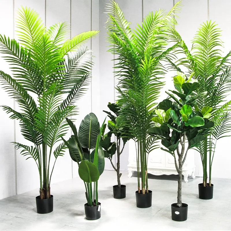 Plantes artificielles arbre de décoration bonsaï arbre en plastique plantes pots de jardin aménagement paysager moderne fausses plantes d'intérieur palmier