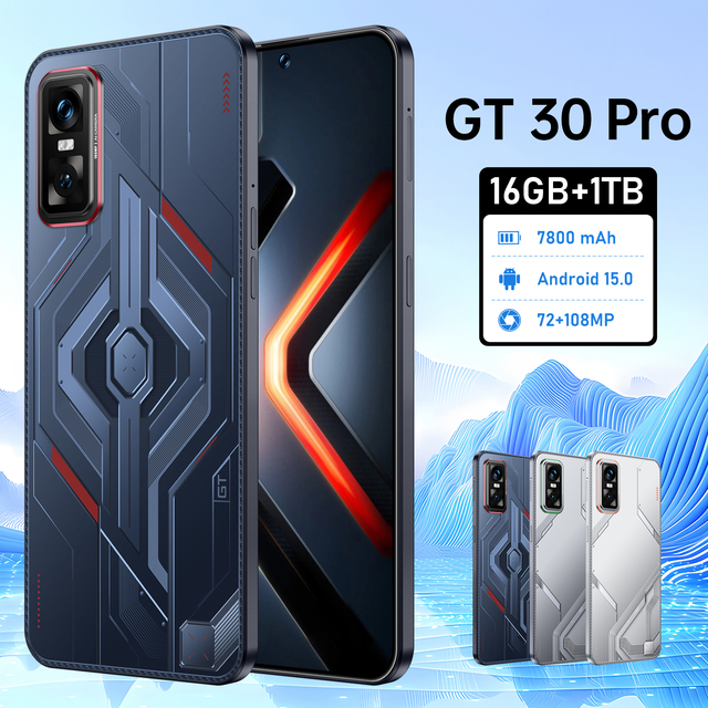 New GT 30 Pro 5G Smartphone 7.3 Inch 16GB+1TB Deca Core Andriod15 GPS Face Recognition Unlocked Global Hot Sale
