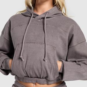 Sudadera con Capucha Corta Personalizable Multicolor, Holgada, de Manga Larga para Mujer, para Primavera y Otoño - Product Image 1