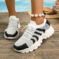 Chaussures de course pour femmes de style européen et américain, sport et loisirs, automne, tissage en maille respirant, confortables, hauteur