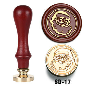 Ensemble de tampons à cire en bois de Noël avec motifs de rennes, Père Noël, sapin, flocon de neige et cloche pour la création artisanale et la scellure de cadeaux de Noël - Product Image 5