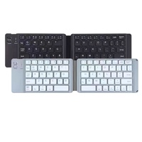 Keyboard Bluetooth Nirkabel Lipat Portabel Ultra Tipis Mini untuk Ponsel Tablet iPad Laptop Perjalanan