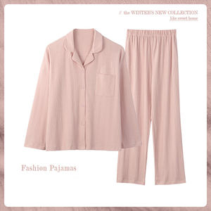 Pyjama d'extérieur en pur coton, vêtements de nuit, vente en gros, deux pièces, <span class=keywords><strong>2022</strong></span> - Product Image 6