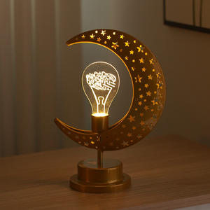 Nuovo-arrivo Eid Mubarak acrilico LED luce notturna luminosa <span class=keywords><strong>luna</strong></span> e decorazione di atmosfera a forma di stella luce - Product Image 5