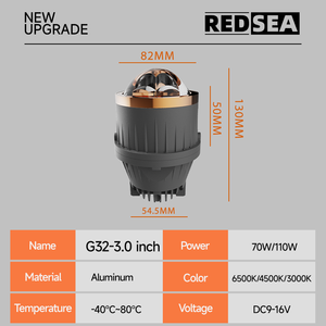 Redsea 110W 11000LM Faros Antiniebla/Conducción LED de Tres Colores 3 Pulgadas Bi LED Proyector Láser Luz Antiniebla H3 H8 H11 Lámpara Antiniebla LED para Automóviles - Product Image 5