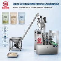 Machine de scellage de sachets stand-up avec alimentateur spiral pour poudre de supplément nutritionnel hygiénique à base de plantes préformée