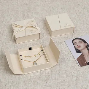 Boyang New Style Luxury Eco Paper confezione portagioie a doppia porta con nastro