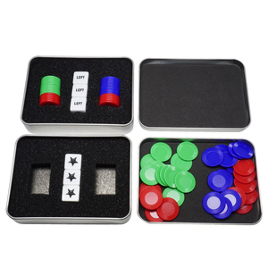 Ensemble de <span class=keywords><strong>d</strong></span>és imprimés à 6 faces et jetons de <span class=keywords><strong>poker</strong></span> en boîte métallique, directement de l'usine, entièrement personnalisable pour les jeux de divertissement - Product Image 5