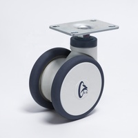 Roulettes pivotantes à noyau en TPE de 4 pouces, plaque supérieure, silencieuses, en plastique, double roue, pour lit d'hôpital, dispositifs médicaux, roulettes pour chaise ergonomique