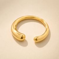 Damen Chunky Luxus Edelstahl 18K Vergoldete Trendige Geometrische Strukturierte Unregelmäßige Ringe