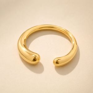 Chunky Luxury Stainless Steel 18K <b>Gold</b> Plated Big Baroque Pearl Textured Irregular <b>Rings</b> - Product Image 2