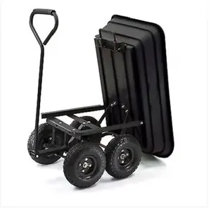 Chariot à benne basculante Chariot à bois Chariot à main Manutention d'engrais Chariot de jardin utilitaire Remorque à gazon Tracteur à usage intensif - Product Image 6