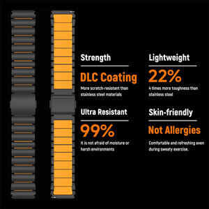 Correa de Titanio de 22 mm para <span class=keywords><strong>Huawei</strong></span> Watch <span class=keywords><strong>GT</strong></span> 6 <span class=keywords><strong>Pro</strong></span>, Brazalete de Metal y Silicona para Reloj Inteligente Garmin - Product Image 4