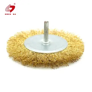 Zhenda Factory Brass Coated Steel Wire Multifunctional Cleaning Brush Power Scrubber Drill Brushes with Rod