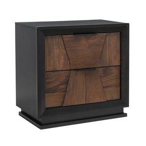 Houston Traditional Style 2 <b>Drawer</b> Nightstand Wood Walnut Finish <b>Storage</b> <b>Drawers</b> - Product Image 1