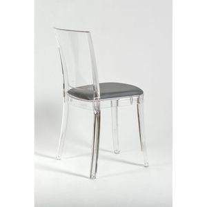 Sedia da Soggiorno Lucienne Antracite Trasparente con Cuscino in Ecopelle NUBUCK e Seduta Imbottita Confortevole Modello 15C2009-1 - Product Image 6