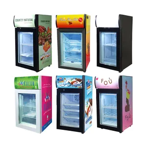 Meisda SD40B boîte à lumière compresseur porte en verre 40L affichage crème glacée commercial petit congélateur