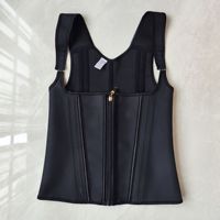 Chaleco Corrector de Postura Riello con Cremallera Frontal y Tirantes Ajustables, de Poliamida/Nylon, con Varillas de Acero para Soporte Lumbar y Yoga