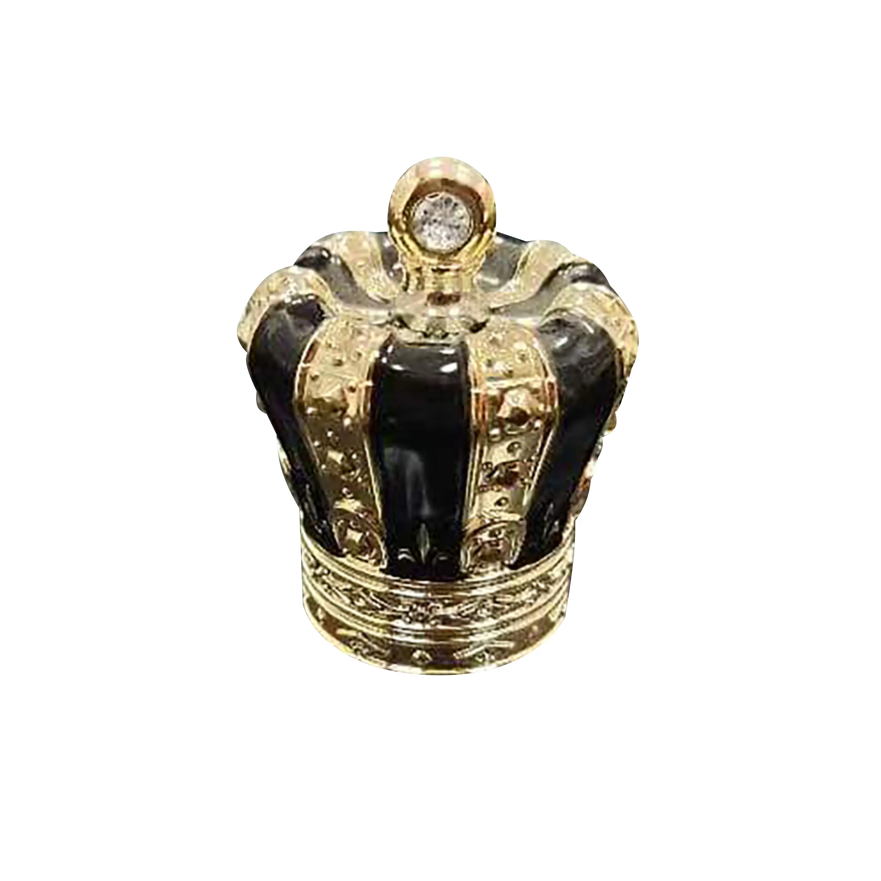Tapón de lujo de aleación de zinc dorado para botella de perfume, tapón de corona de plástico para licor cosmético, de vidrio, Oriente Medio, Dubái, Arabia