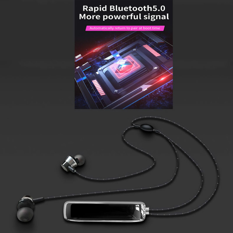 Pendant Bluetooth Earphone Neckband Wireless Headset Surround Sound Stereo with Mic Selfie Earbud TWS Fashion Couple Earpiece