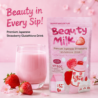 Poudre de boisson beauté au lait de fraise japonaise Gluta, emballage personnalisé, 10 sachets, éclaircissant pour la peau, anti-rides, complément beauté