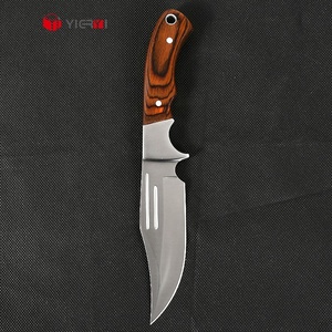 Couteau de chasse en acier inoxydable avec manche en bois, couteau <span class=keywords><strong>Okapi</strong></span> à lame fixe, couteau de survie tactique - Product Image 6