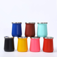 사용자 정의 멀티 컬러 더블 월 매트 블랙 오피스 컵 스테인레스 스틸 맥주 커피 Yerba 메이트 마시는 텀블러 분말 코팅