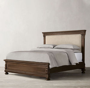 Muebles de Dormitorio de Lujo de Estilo Americano Moderno, Cama de Madera Maciza con Tapicería para Hotel o Uso Doméstico, Cama King/Queen de Madera - Product Image 3