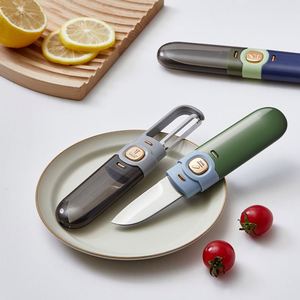 Couteau multifonctionnel 2-en-1 pour éplucher, découper et tailler les fruits et légumes, mini-couteau éplucheur de fruits personnalisé pour la cuisine - Product Image 5