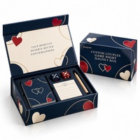 Boîte rigide personnalisée avec logo imprimé pour soirée de jeu en couple, Saint-Valentin, vente en gros, papier couché 157 g/m² enveloppé de carton gris 2 mm