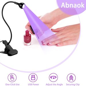 Lámpara de luz de curado de <span class=keywords><strong>uñas</strong></span> de gel UV portátil de 3W con cuello de cisne y abrazadera accesorios de luz de curado UV <span class=keywords><strong>ultravioleta</strong></span> - Product Image 2