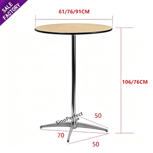 Table ronde pliante en bois pour banquet, prix d'usine, pour événements extérieurs, mariages, fêtes, table de cocktail haute en bois - Product Image 4