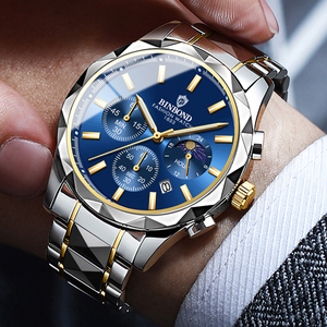 Reloj de Pulsera de Cuarzo para Hombre Binbond B0380 0380, Correa de Acero Inoxidable de Lujo, Manecillas Luminosas, Resistente al Agua, Estilo Casual de Negocios - Product Image 6