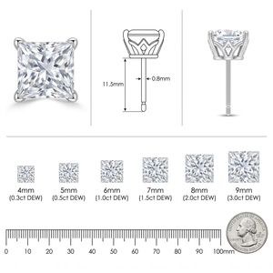Großhandel S925 Reines Silber Moissanit-Ohrringe D-Farbe VVS1 GRA-Zertifiziert Herren- und Damenschmuck Geschenke - Product Image 3
