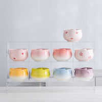 YUBIN Ensemble de 8 bols en céramique Japandi écologiques pour café, thé et matcha, pour hôtels, avec outils de service et brosse à thé, personnalisable