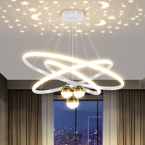 Minimalist Modern Starry Sky Pendant <b>Light</b> Led Round Three Headed <b>Chandelier</b> For Bedroom Dining Room Nordic Style - Product Image 3