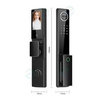 Interphone vidéo en temps réel serrure intelligente reconnaissance faciale 3D mot de passe empreinte digitale connectivité WiFi numérique Tuya caméra de verrouillage de porte 3D