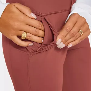 カスタムロゴ高品質レディースジョガー新しいスタイルのワークアウト巾着サイドポケットプレーンフルレングスジョガー女性用パンツ