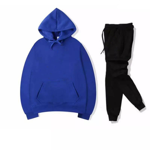 2 parça erkek özelleştirmek boş kazak Slim Fit Jogger takım elbise spor eşofman - Product Image 2