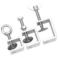 Pince crocodile en acier inoxydable en forme de C 70mm/90mm/110mm, à mâchoires larges pour le travail du bois, kit de traitement, système de mesure métrique, usage amateur