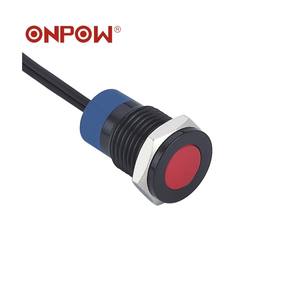 ประเภทใหม่! โคมไฟโลหะ (CE, RoHS) ONPOW หัวแบน12มิลลิเมตรโคมไฟสัญญาณที่มีตัวบ่งชี้โลหะตะกั่วลวด - Product Image 2