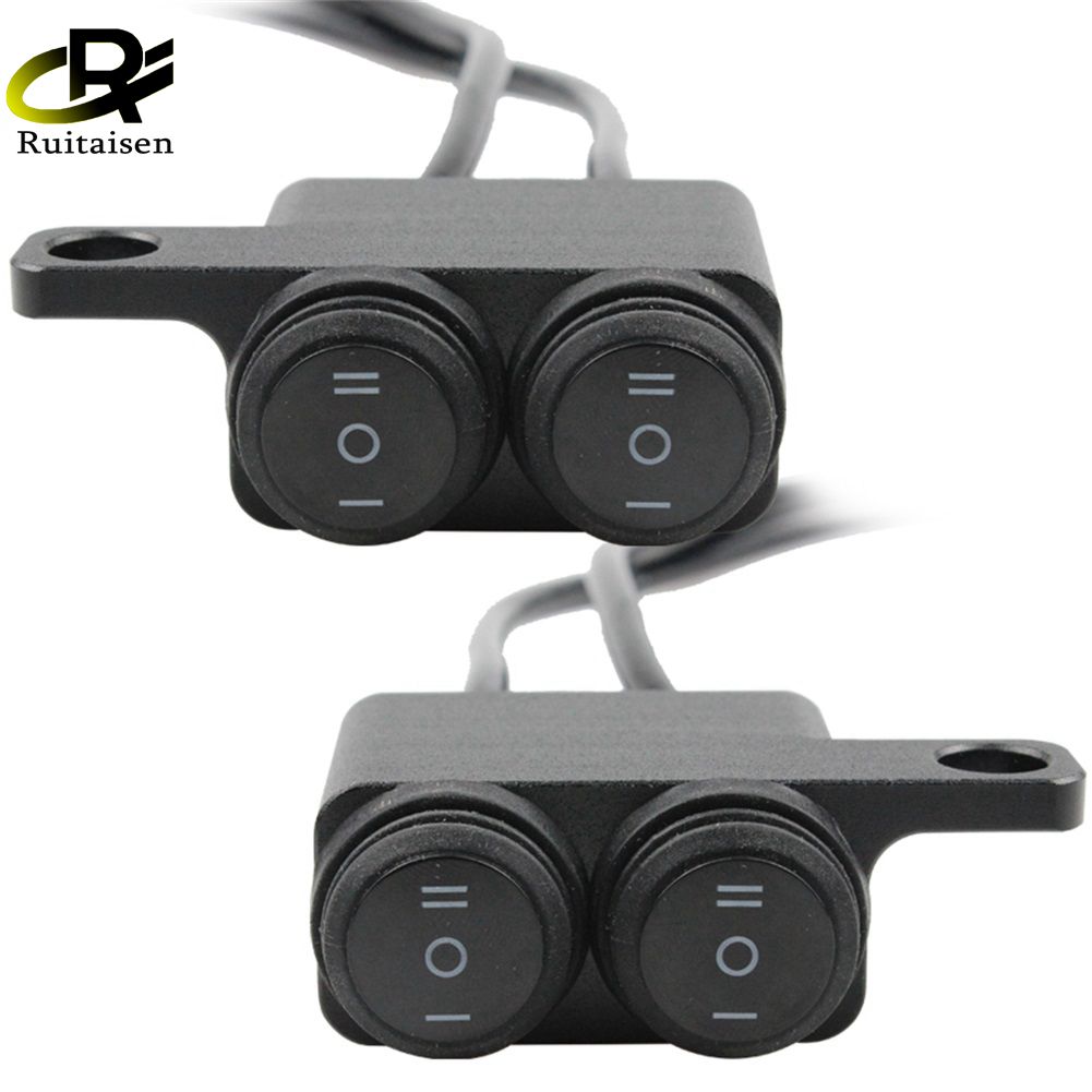 Мотоциклетные переключатели 10 мм, переключатель с креплением на зеркало, противотуманные фары, двойная кнопка включения/выключения, водонепроницаемый