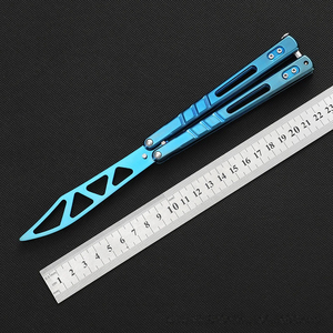 Training Blade Folding Blade Swinging Blade Effective Shaft Sleeve System <b>AB</b> Thug Color Titanium Butterfly Knife Practice Blade - Product Image 1